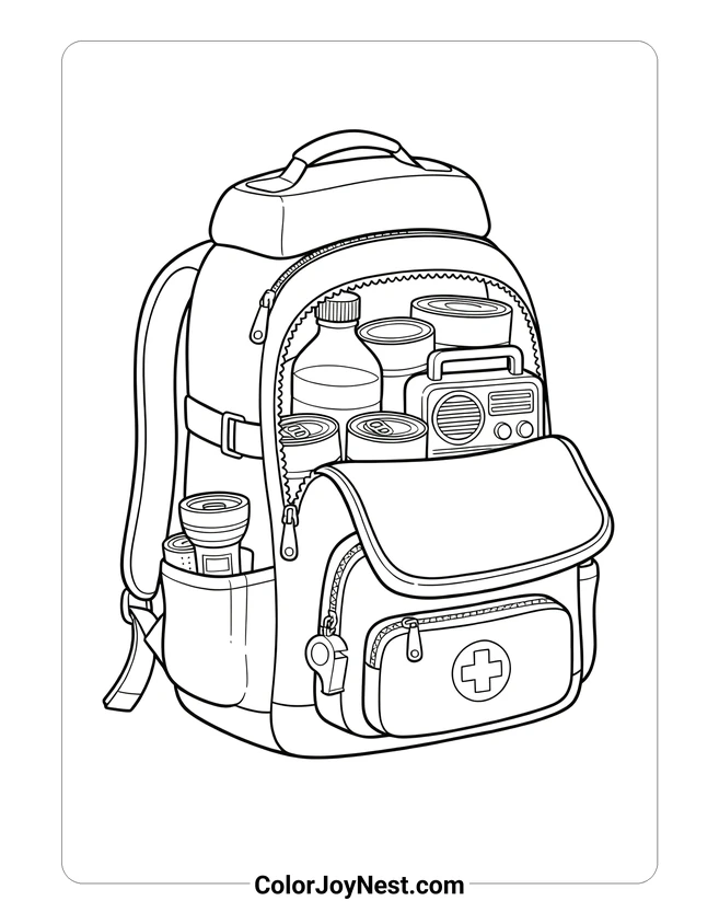 Earthquake Kit Coloring Page