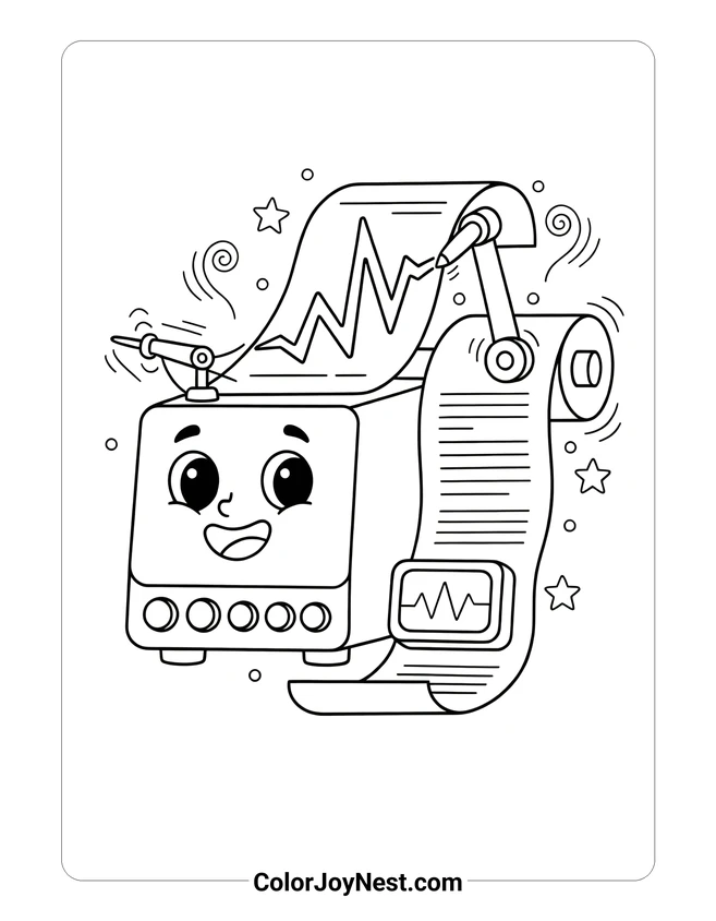Seismograph Recording Coloring Page