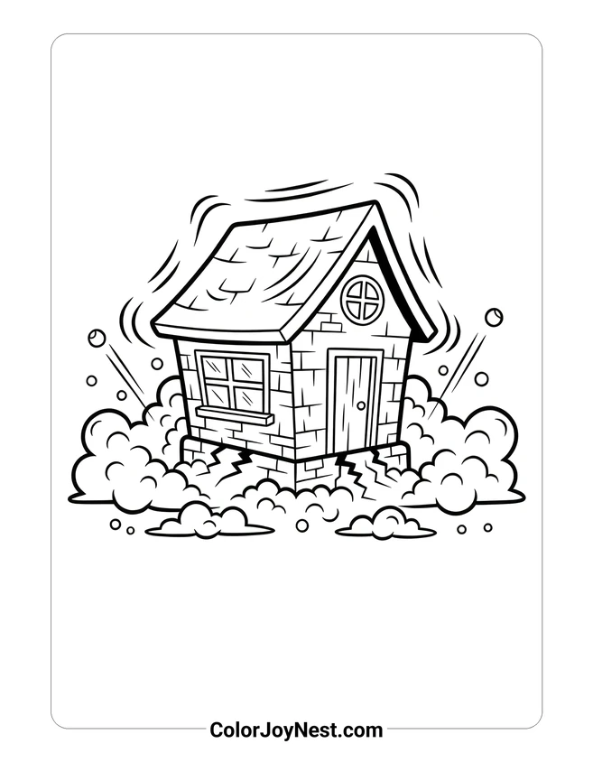 Shaking House Coloring Page