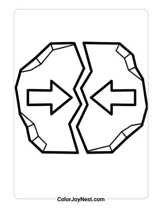 Tectonic Plate Arrows Coloring Page
