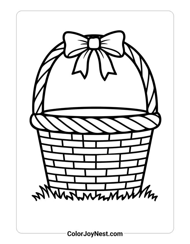 Easter Basket Outline Coloring Page
