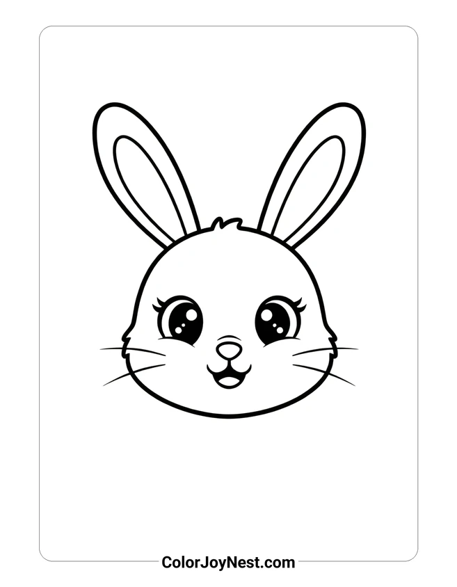 Easter Bunny Face Coloring Page