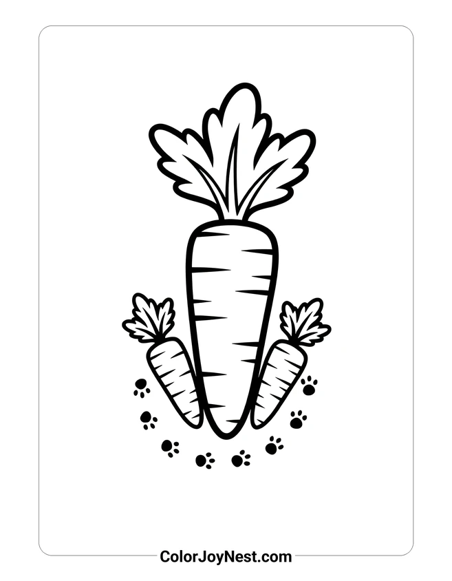 Easter Carrot Coloring Page