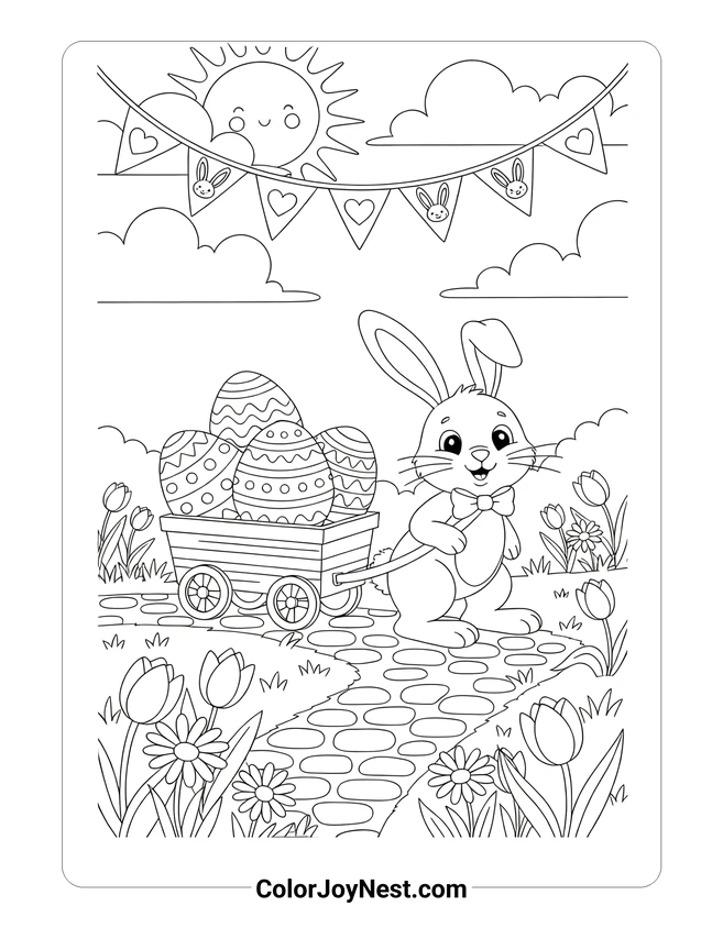 Easter Parade Cart Coloring Page