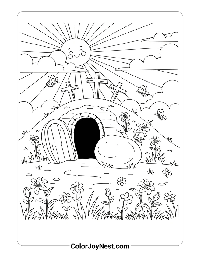 Resurrection Easter Morning Coloring Page