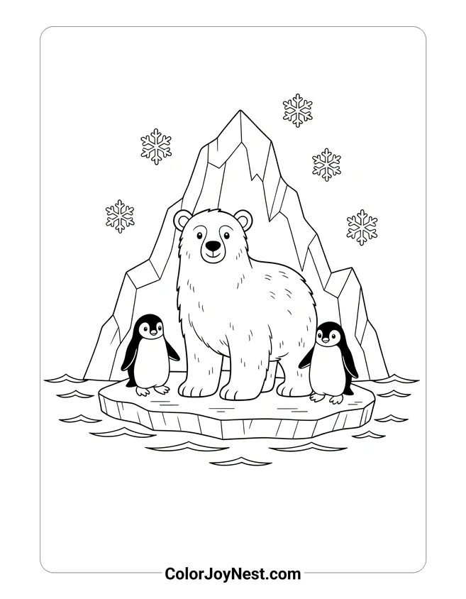 Arctic Ecosystem Coloring Page