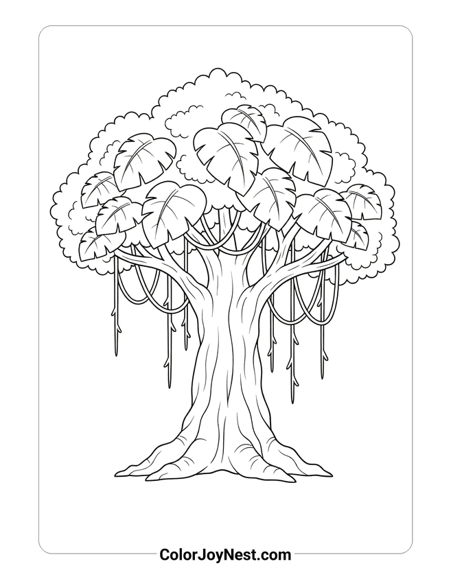 Rainforest Tree Coloring Page