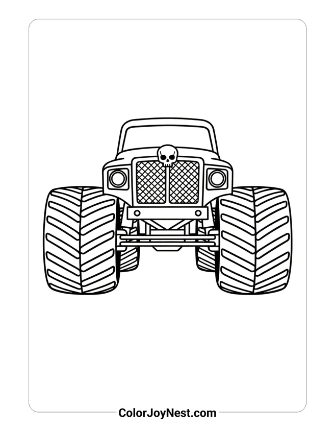 Grave Digger Big Tires Coloring Page