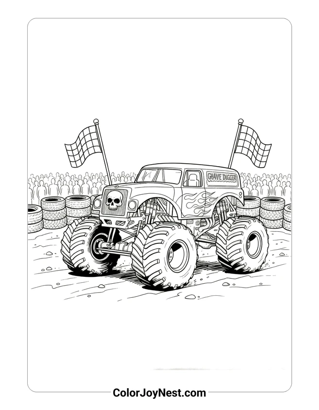 Grave Digger Rally Coloring Page