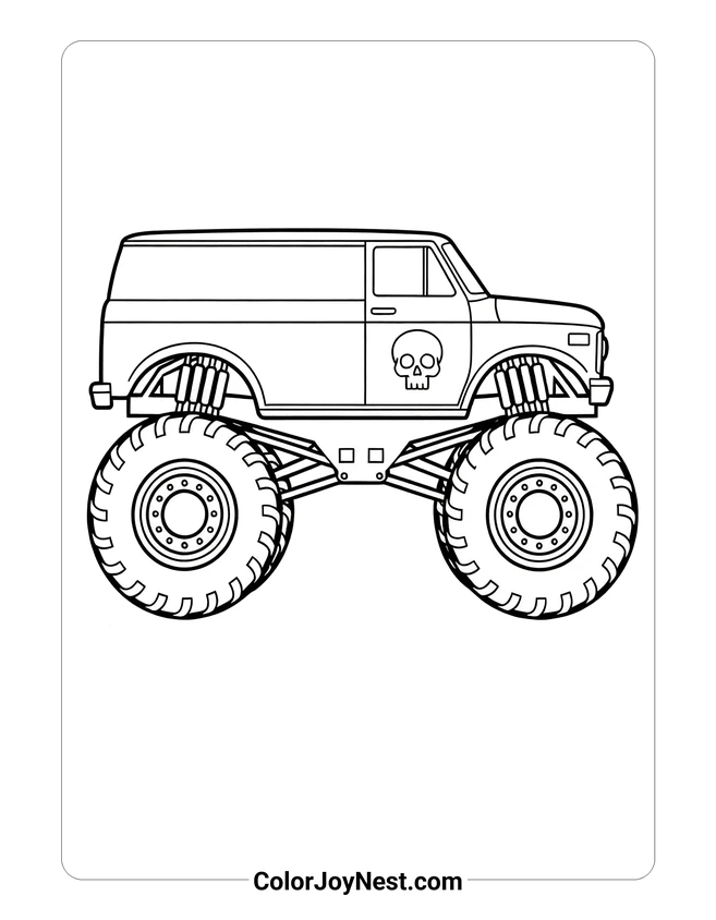 Grave Digger Side Profile Coloring Page