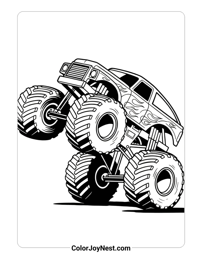Grave Digger Wheelie Coloring Page
