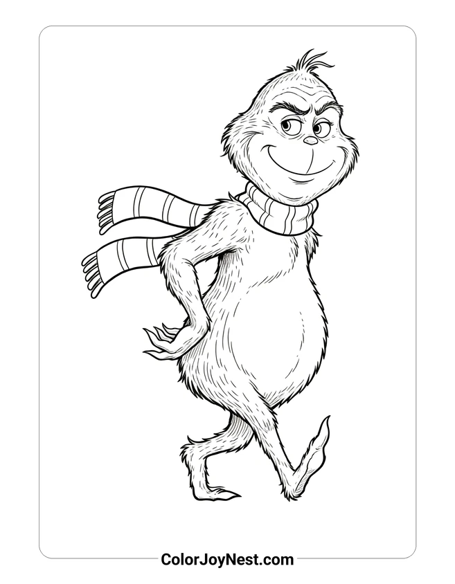 Grinch 2018 Movie Style Coloring Page