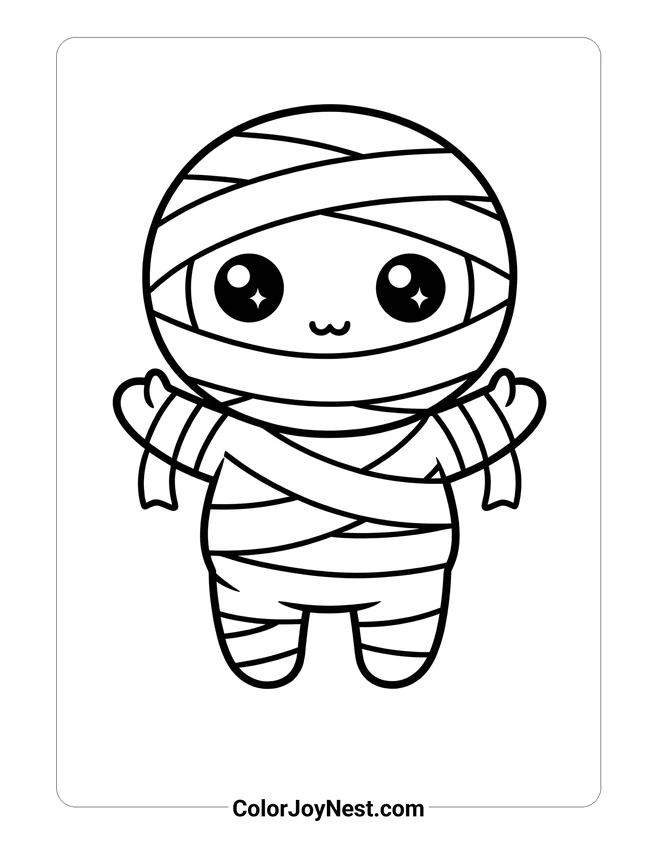 Cute Mummy Coloring Page