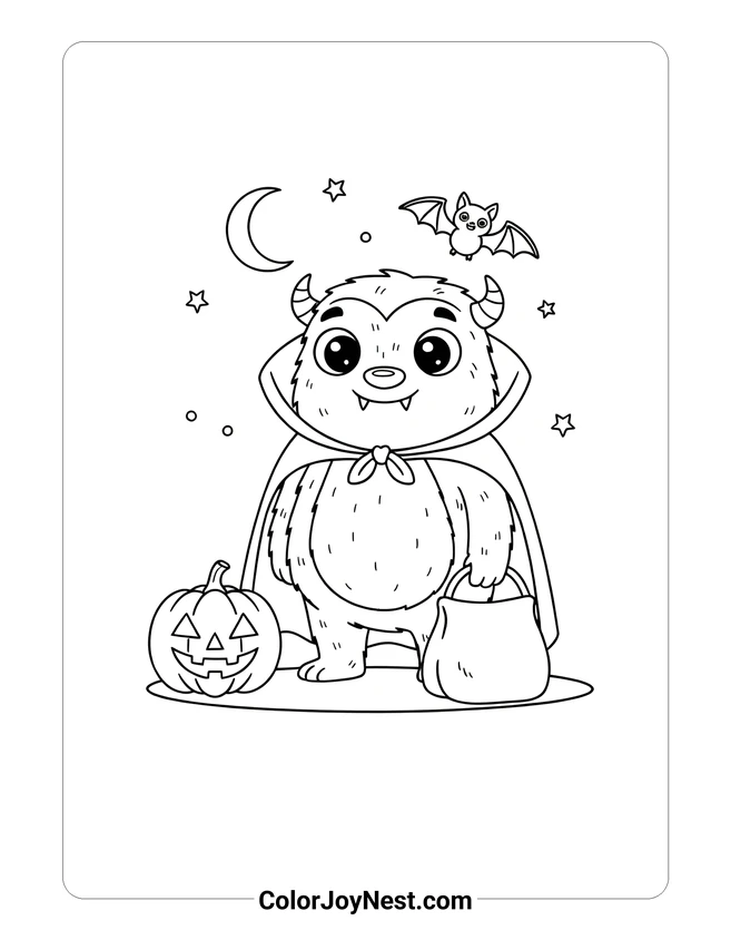 Elmo Halloween Costume Coloring Page
