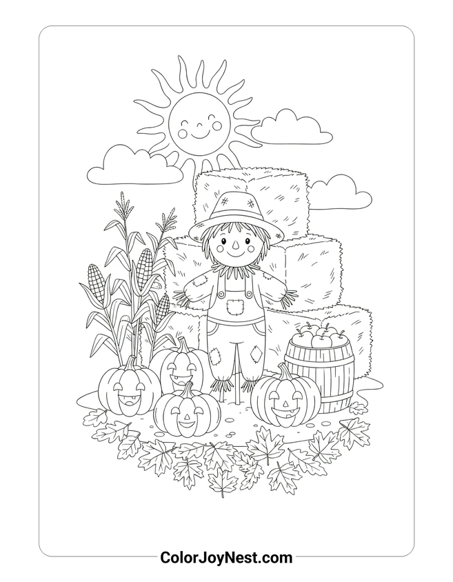 Fall Harvest Halloween Coloring Page