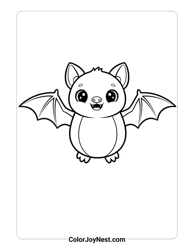 Halloween Bat Coloring Page