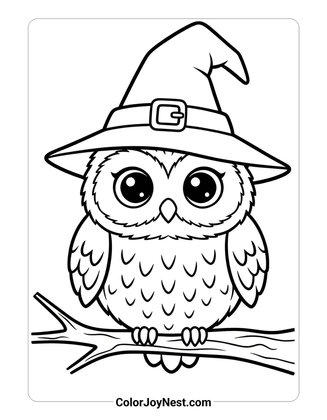 Halloween Owl Coloring Page