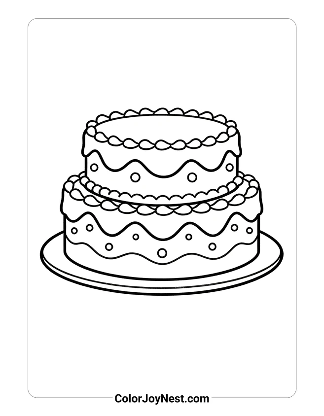 Birthday Cake No Candles Coloring Page
