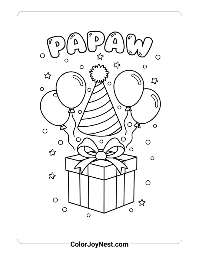 Happy Birthday Papaw Coloring Page