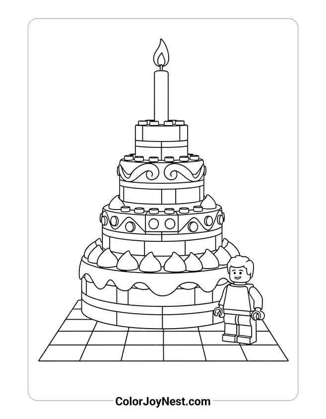 Lego Birthday Coloring Page