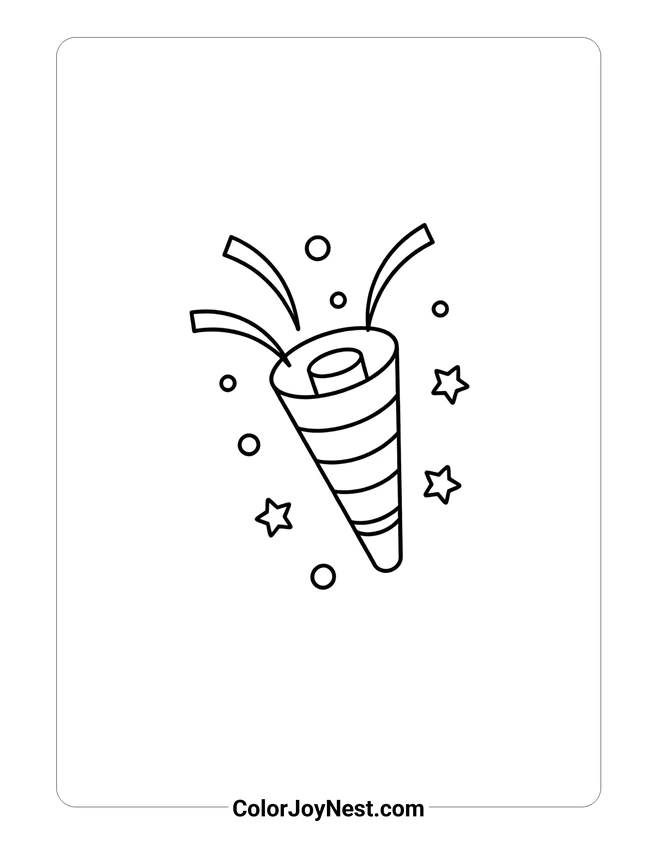 Party Horn Coloring Page