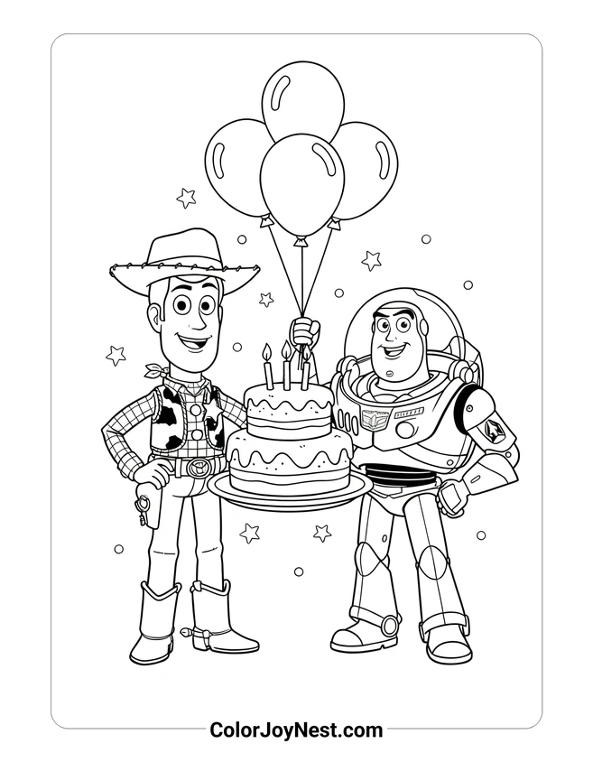 Toy Story Birthday Coloring Page