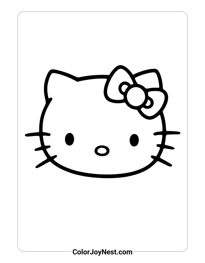 Hello Kitty Face Coloring Page