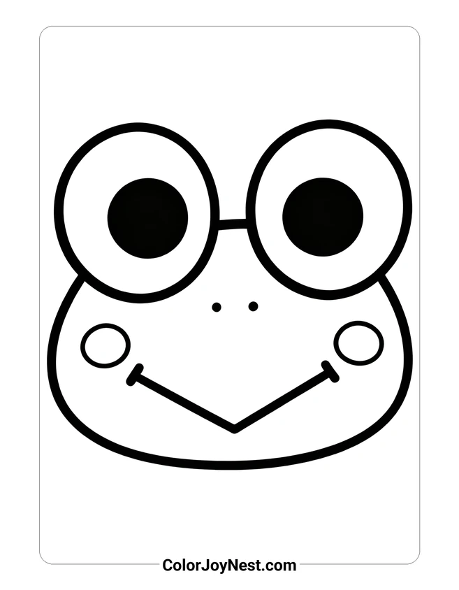 Keroppi Face Coloring Page