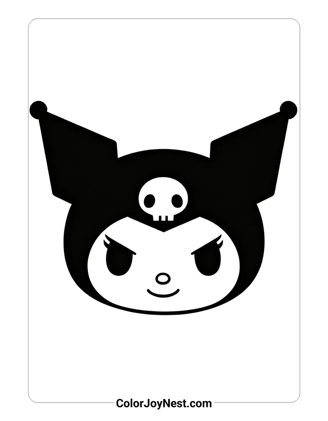 Kuromi Face Coloring Page