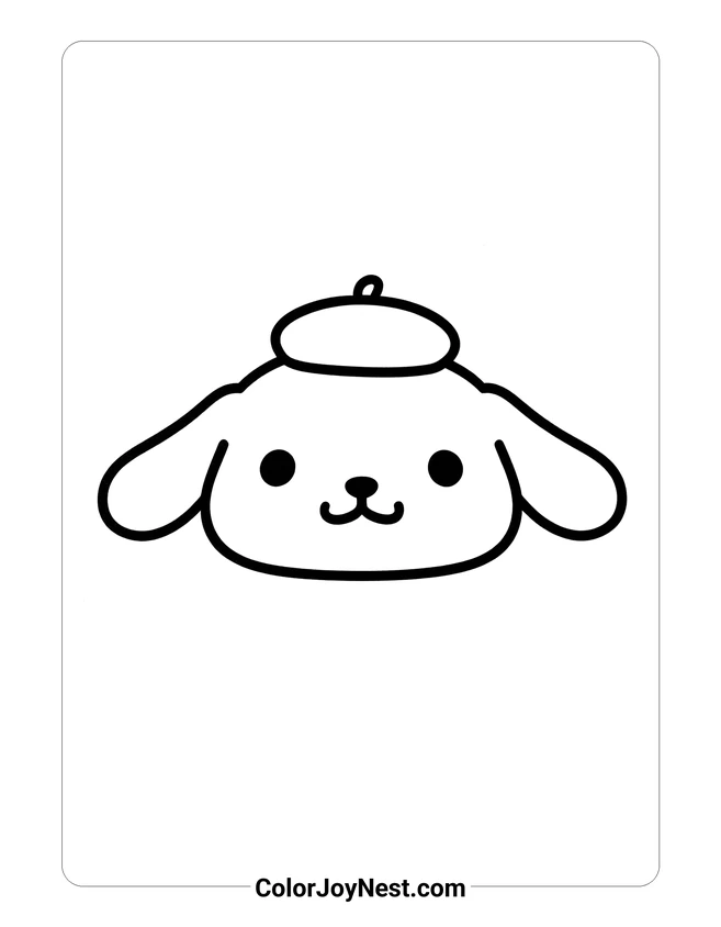 Pompompurin Face Coloring Page