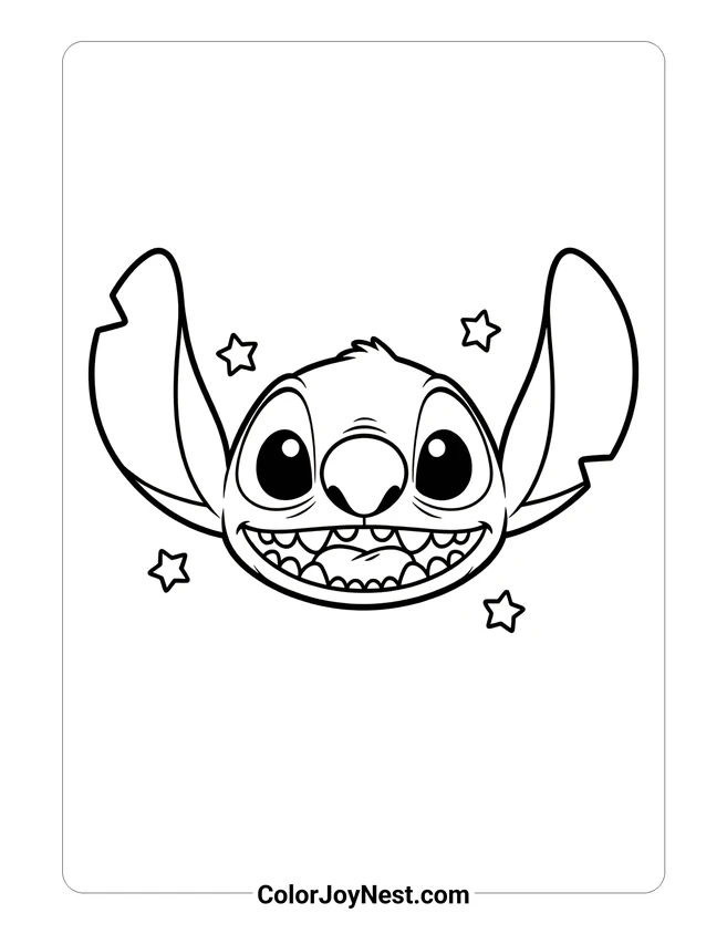 Stitch Head Portrait Coloring Page