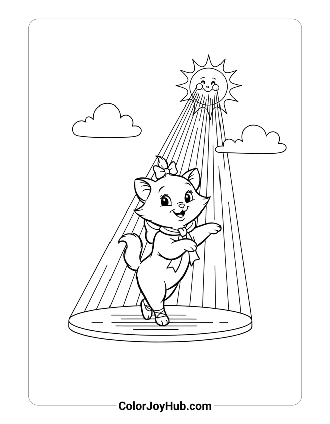 Marie Ballet Pose Coloring Page