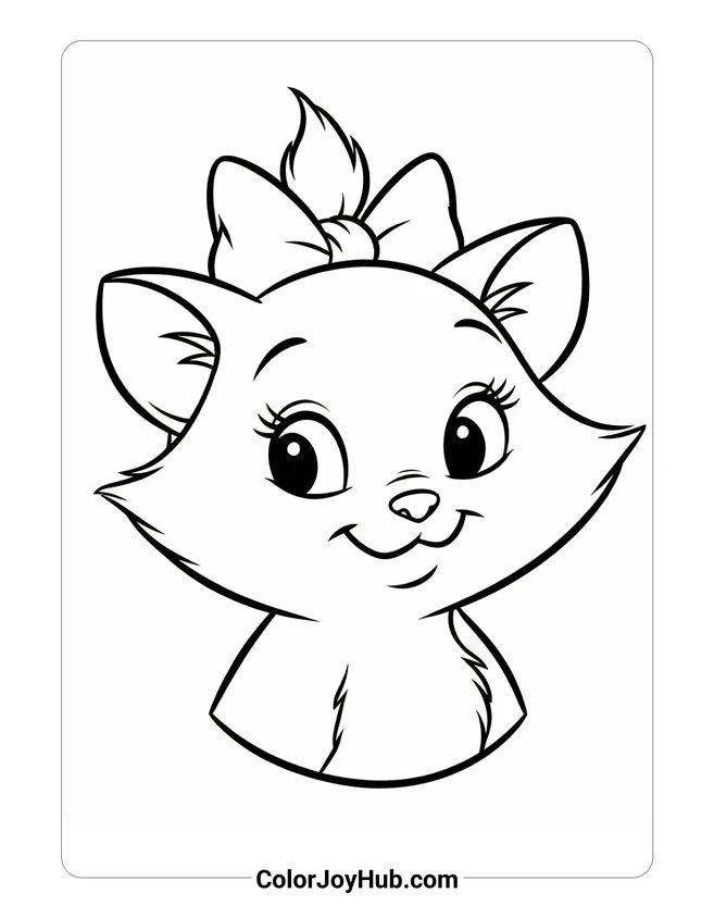 Marie Cat Head Coloring Page