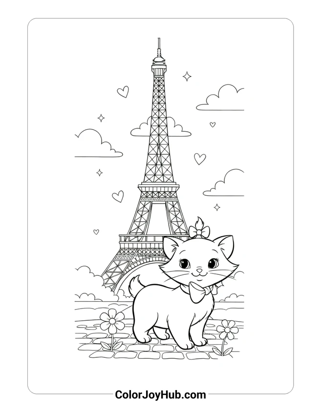 Marie in Paris Coloring Page