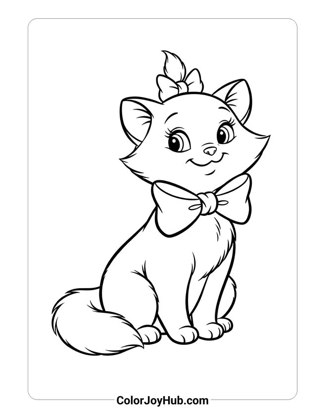 Marie with Bow Coloring Page