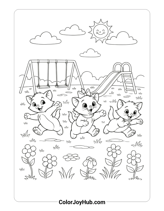 Marie with Friends Coloring Page