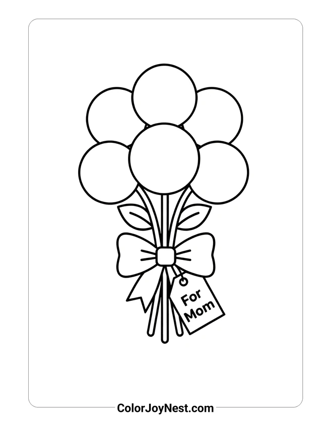 Bouquet for Mom Coloring Page