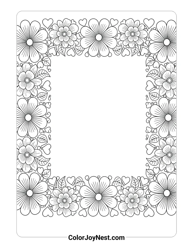 Mothers Day Card Frame Coloring Page