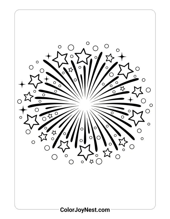 Firework Starburst Coloring Page