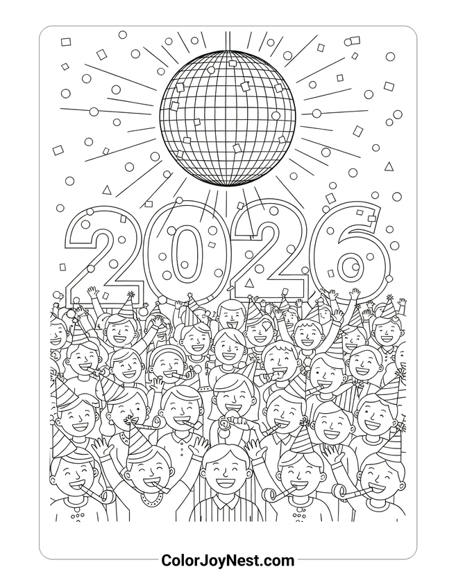 Times Square Ball Drop Coloring Page