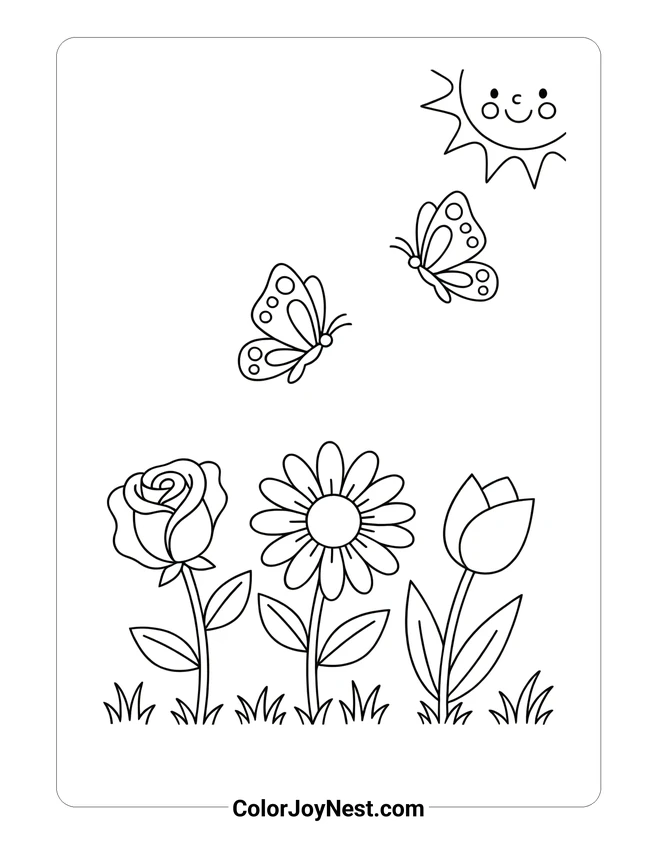 Butterfly Garden Coloring Page