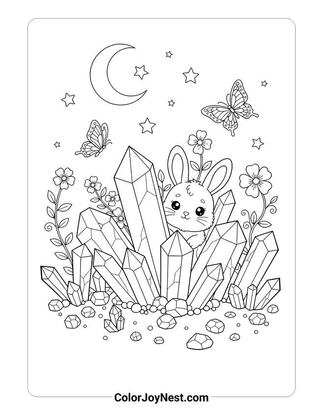 Crystal Garden Coloring Page