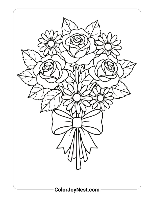Flower Bouquet Coloring Page