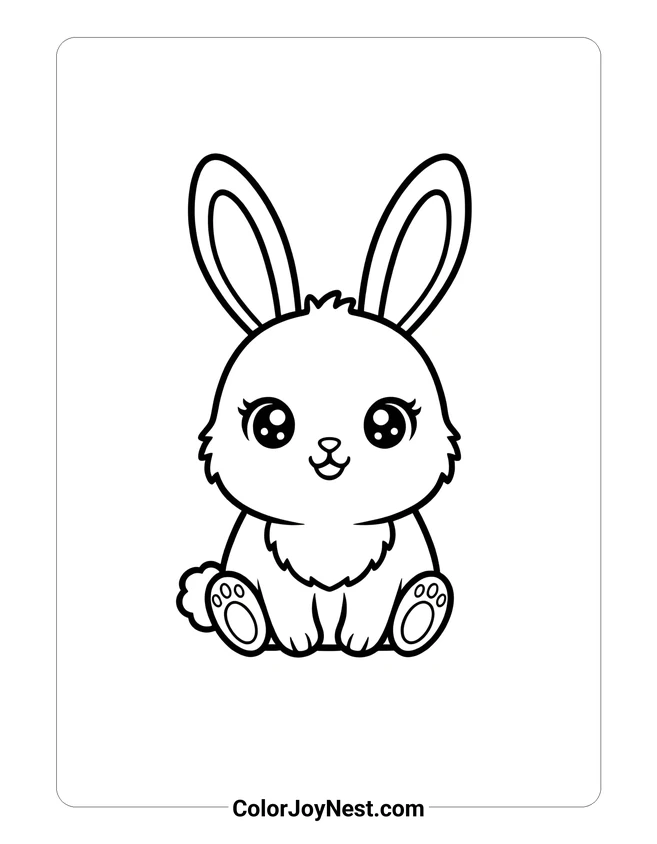 Kawaii Bunny Coloring Page