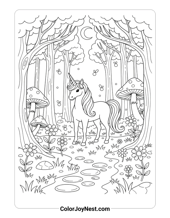 Magical Forest Coloring Page