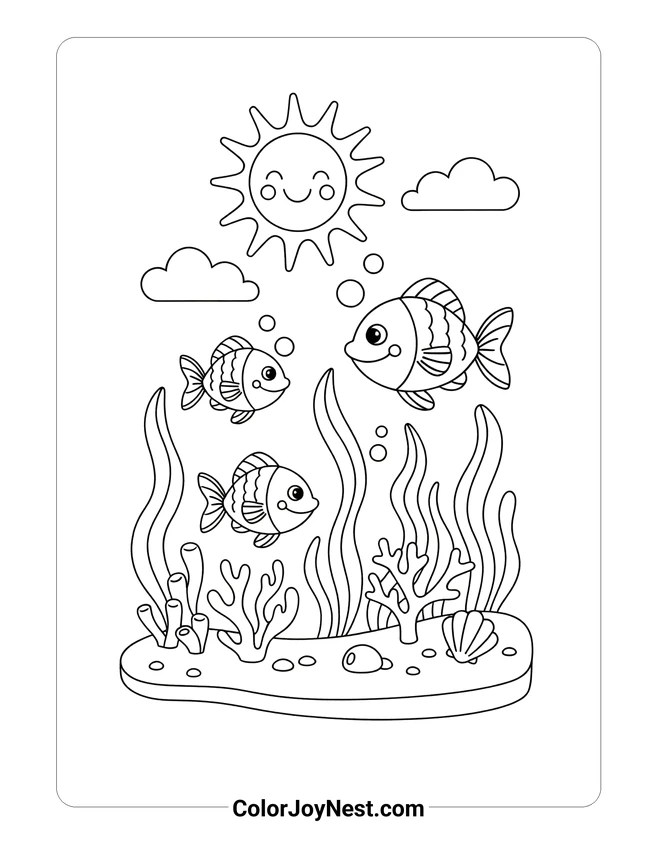 Undersea Reef Adventure Coloring Page