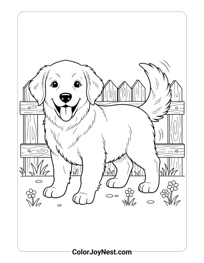Golden Retriever Puppy Coloring Page