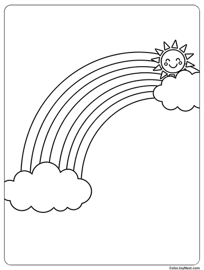 Giant Rainbow Coloring Page