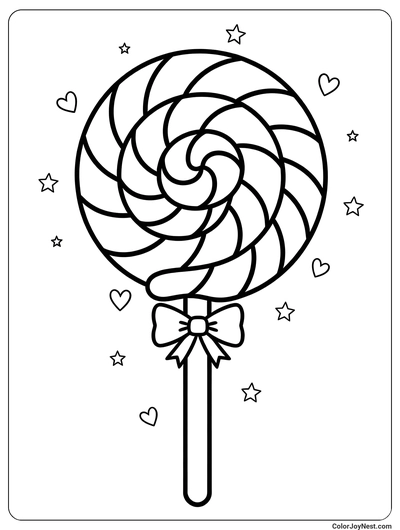 Rainbow Lollipop Coloring Page