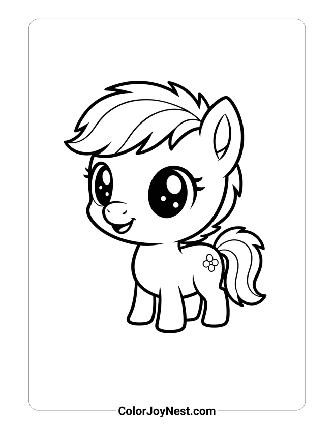 Cute Chibi Pony Coloring Page